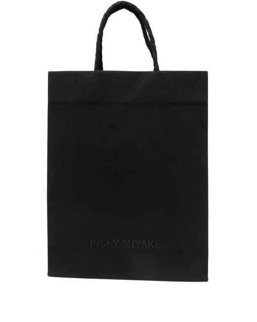 Issey Miyake Black Paper Bag Tote Bag