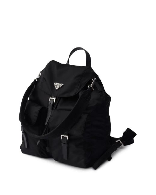 Prada Black Front-Pockets Backpack for men