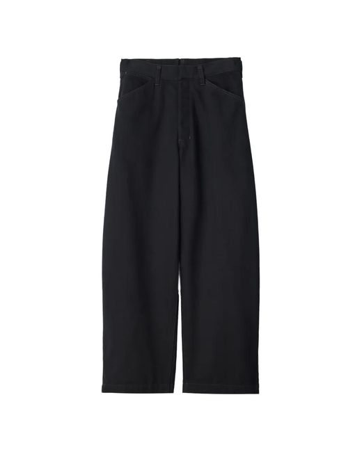 Lemaire Blue Contrast-Stitch Straight-Leg Trousers for men