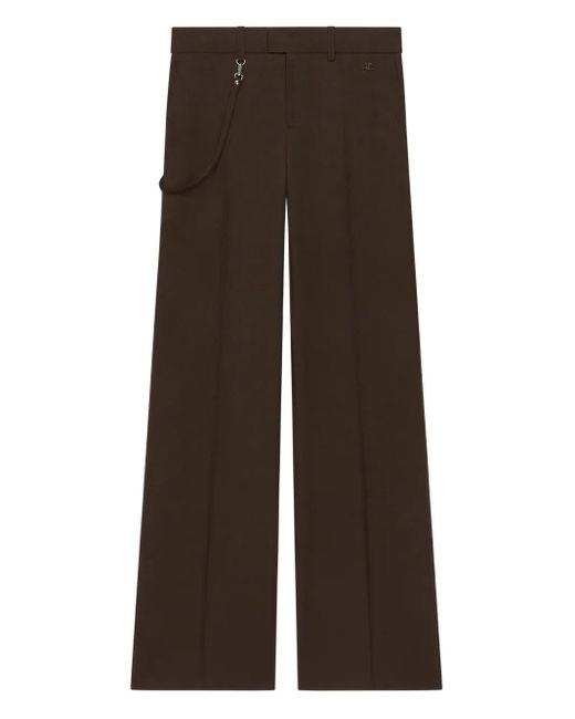 Courreges Brown Twill Bootcut Trousers for men