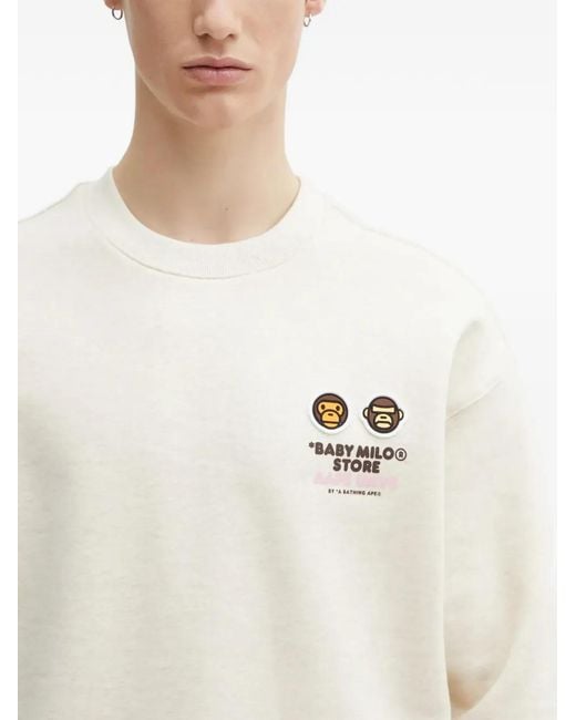 Aape By A Bathing Ape White X Baby Milo Store Aapeunvs Crew Neck Sweatshirt for men