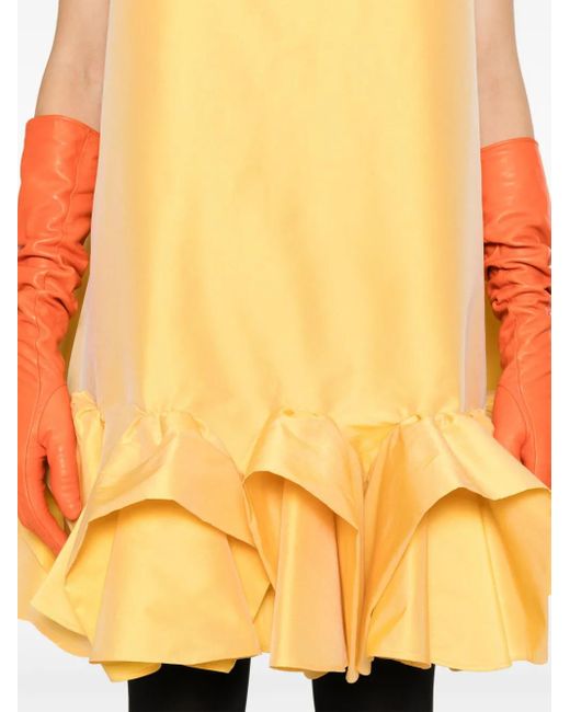 Abito Corto Con Risvolto di Viktor & Rolf in Yellow