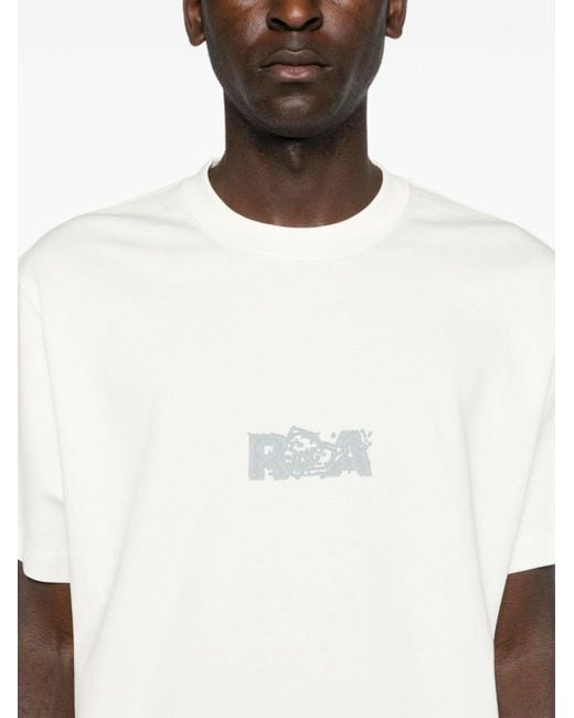 メンズ Roa ロゴ Tシャツ White