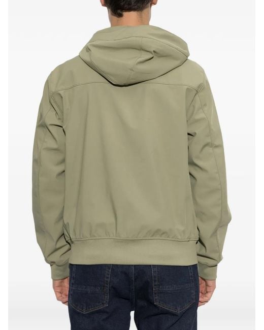 Stone Island Green Logo-Patch Hooded Jacket for men