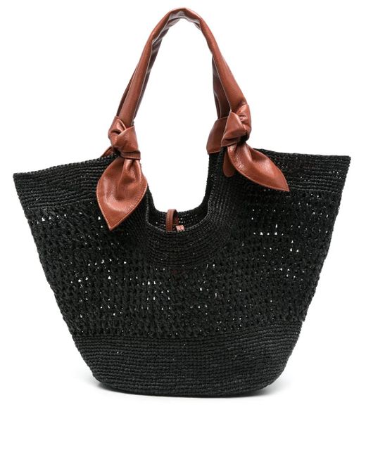Hereu ストローハンドバッグ Black