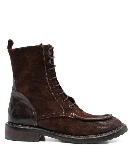 KING TARTUFOLI Brown Lace-Up Suede-Leather Boots