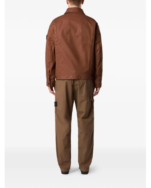 Stone Island Brown Button Patch Jacket for men