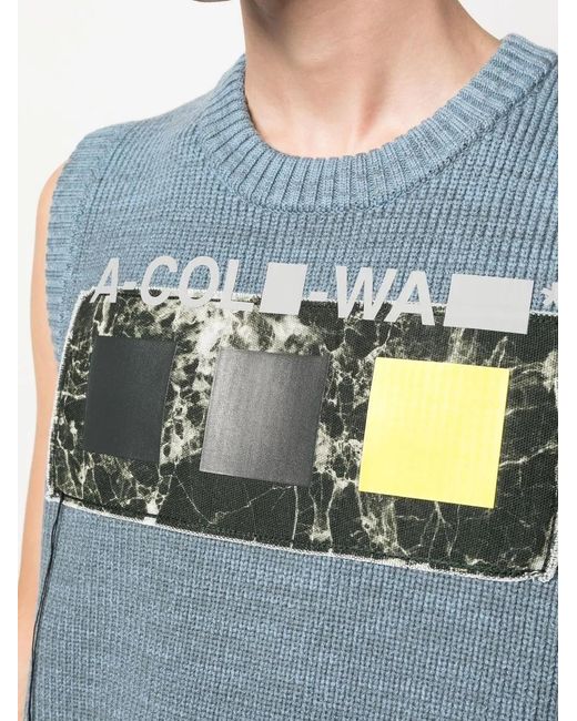 A_COLD_WALL* Blue Patch-Detail Sleeveless Jumper for men
