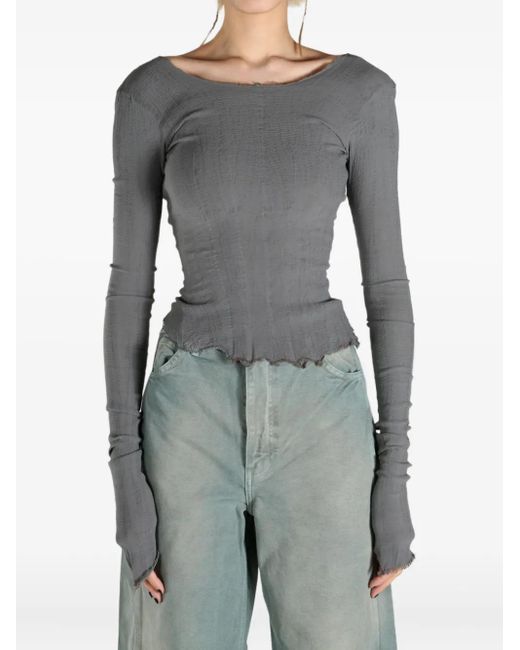 Marc Le Bihan Distressed Top Gray