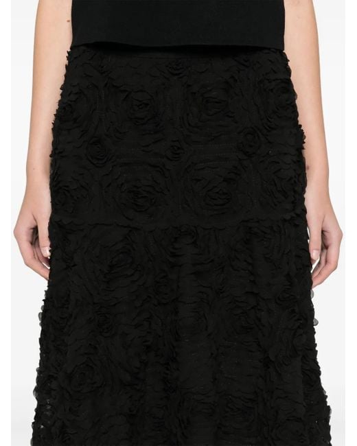 Maje Black Embroidered Maxi Skirt