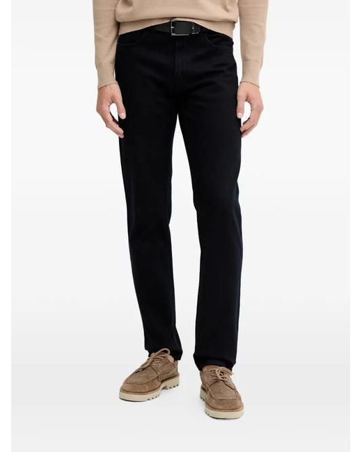 Trussardi Black Close Patch Denim Straight-Leg Jeans for men