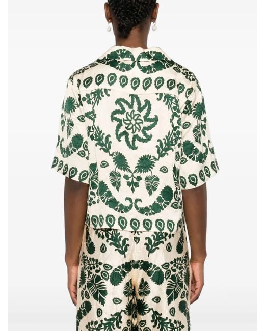 Sandro Green Hemd Mit Blumen-Print
