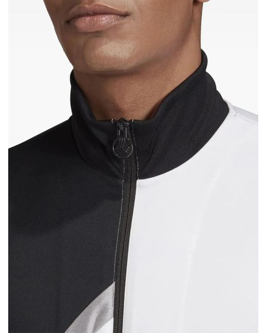 Adidas White Diagonal-Panel Track Jacket for men