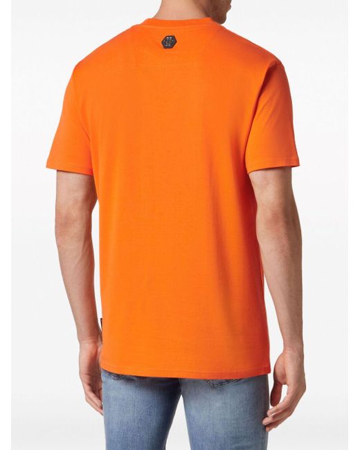 T-shirt con stampa di Philipp Plein in Orange da Uomo