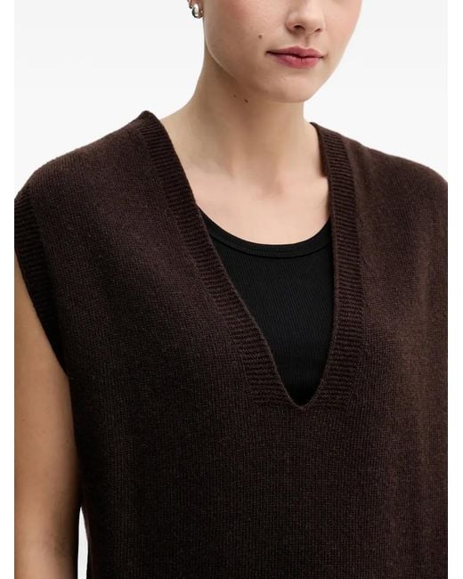Sandro Ferrone Black V-Neck Vest