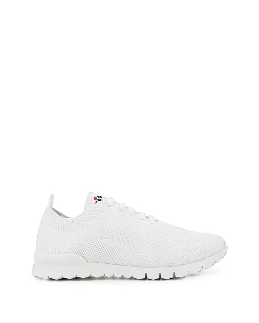 Kiton White Fit Lace-Up Sneakers