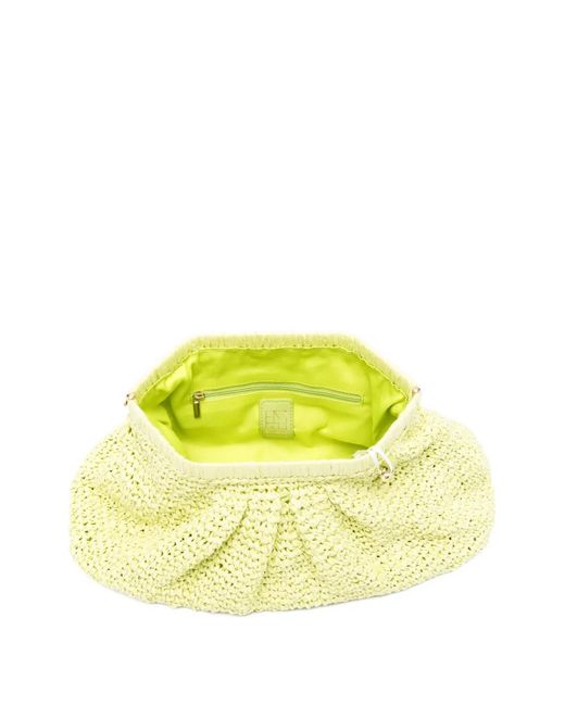 Marella Yellow Paprica Woven Chain Clutch Bag