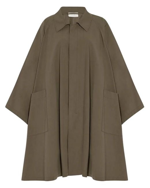 The Row Brown Leins Coat In Cotton