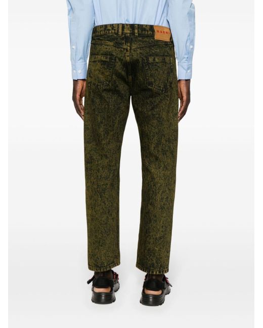 Marni Gerade Jeans mit Bleach-Effekt in Green für Herren