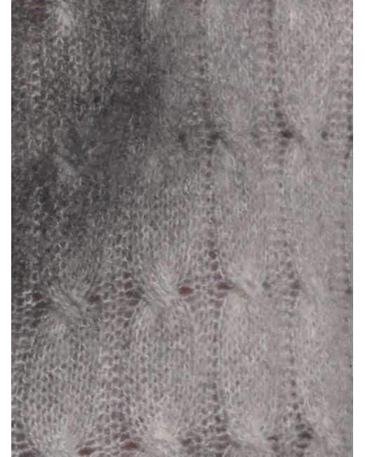 Avant Toi Gray Cable-Knit Tie-Dye Sweater