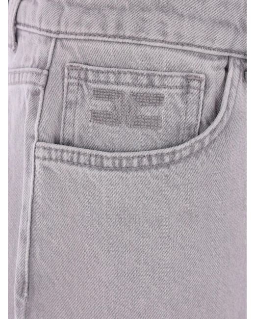 Elisabetta Franchi エンブロイダリーポケット ジーンズ Gray