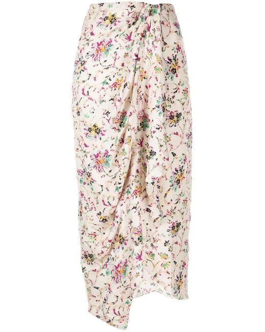Isabel Marant White Berthe Floral-Print Skirt