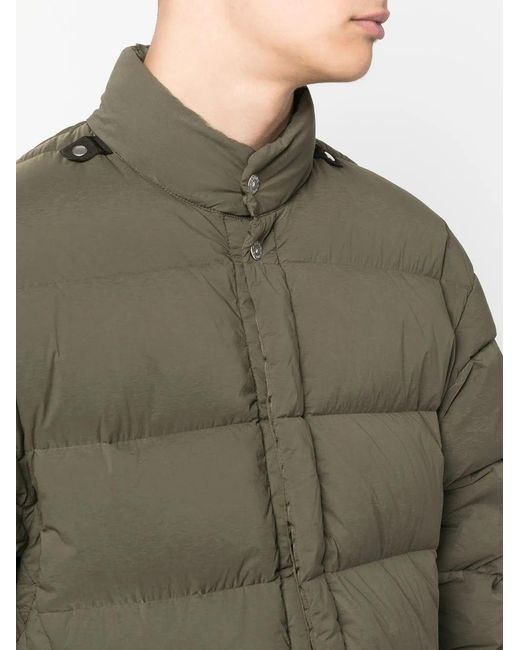Stone Island Shadow Project Green Press-Stud Puffer Jacket for men