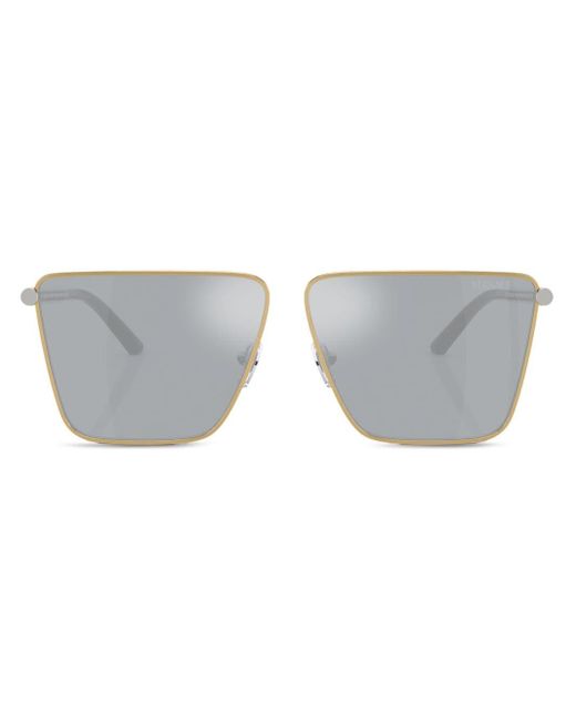 Versace Tubular Greca Sonnenbrille mit eckigem Gestell in Gray für Herren