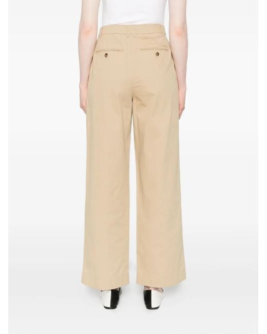 DUNST Natural Pleated-Front Trousers