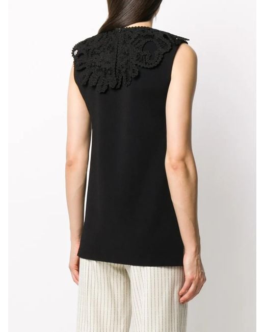 Jil Sander Black Embroidered Sleeveless Top