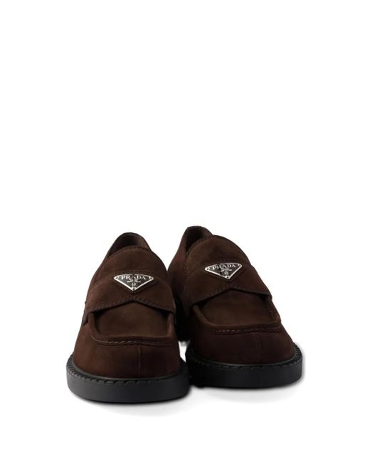 Prada Brown Chocolate Suede Loafers for men