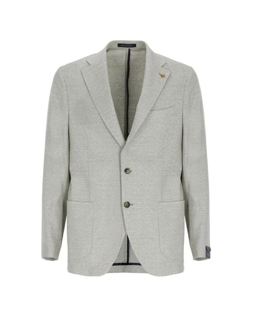 Latorre Gray Micro-Pattern Cotton Blazer for men