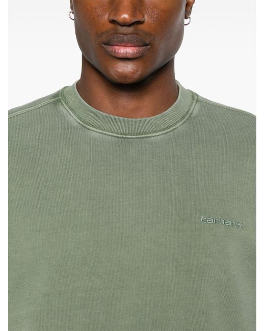 Carhartt Green Logo-embroidered Cotton Sweatshirt for men