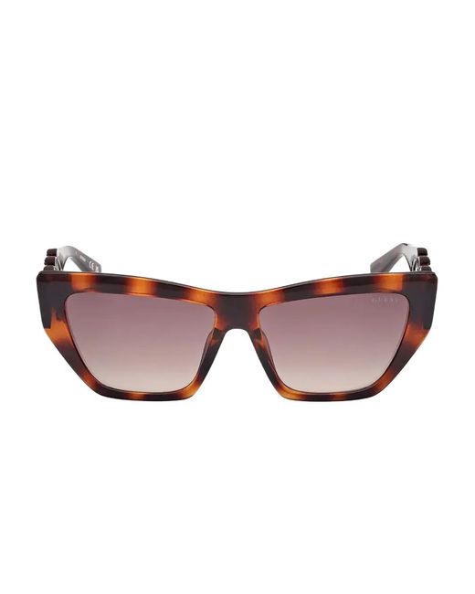 GUESS EYEWEAR Brown Cable-Link Cat-Eye Sunglasses