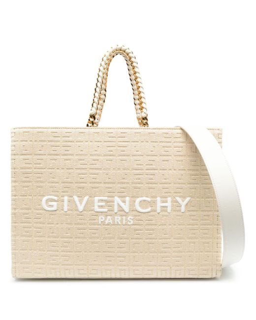 Givenchy G-tote Shopper Met Logoprint in het Natural