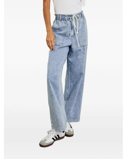 Rails Blue Ryan Drawstring Ruffled Trousers