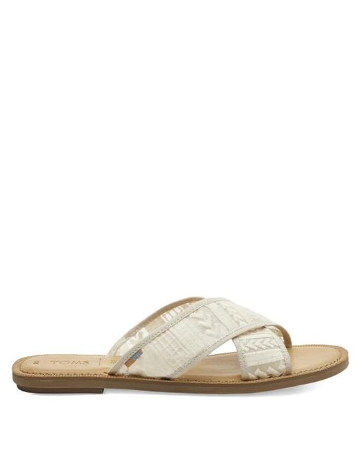 TOMS White Viv Natural Arrow Sandalen