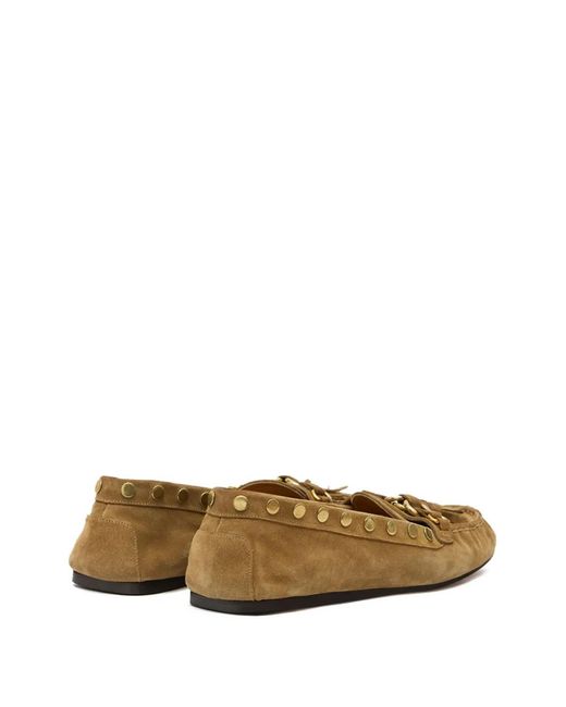 Isabel Marant Brown Faxel Taupe Leather Moccasins
