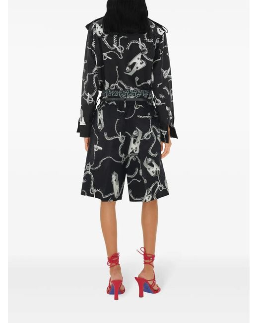 Burberry Black Chain-Link Pleated Shorts