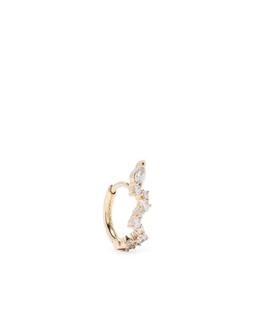 Maria Black White 14Kt Concrete Sky Diamond Huggie Earring