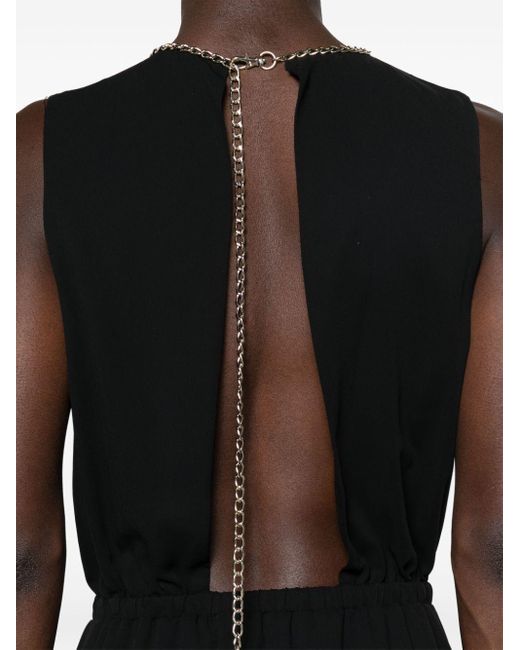 Liu Jo Chain-detailed Open-back Maxi Dress Black