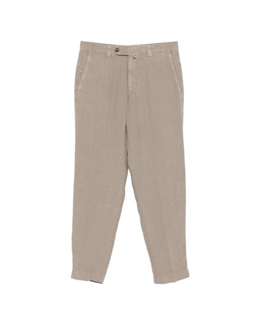 Berwich White Linen Trousers for men