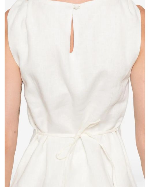 Faithfull The Brand White Flor Oberteil mit Knotendetail