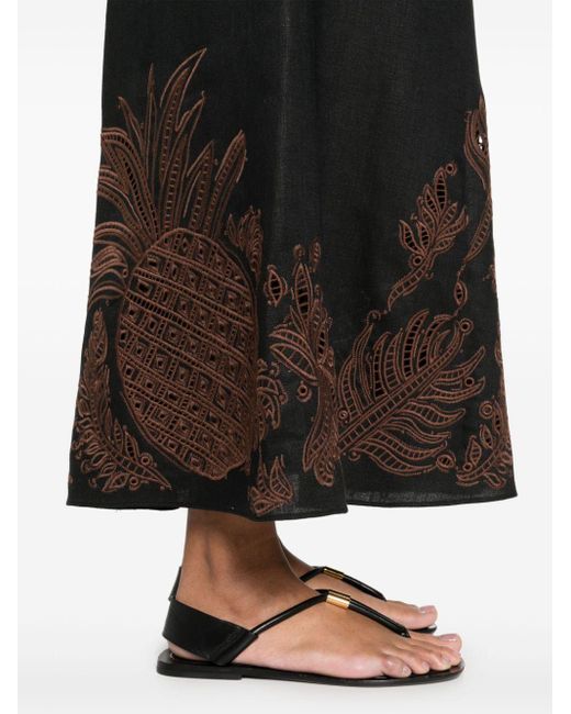 Dorothee Schumacher Black Exquisite Luxury Linen Skirt