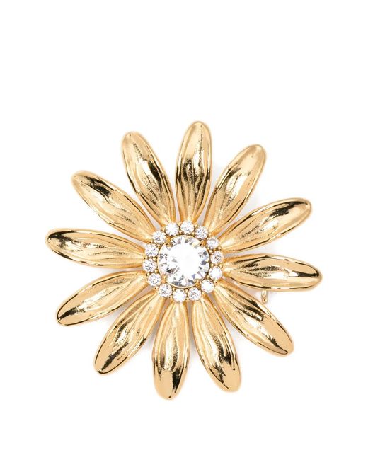 Maje Metallic Flower Brooch