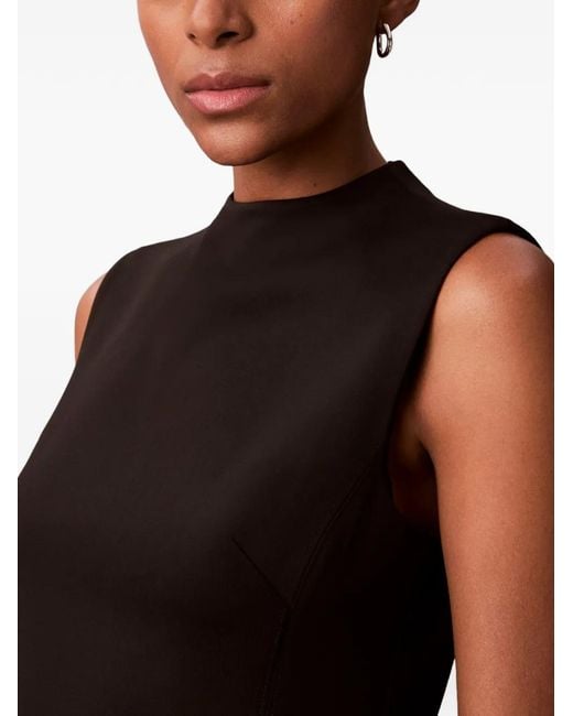 Calvin Klein Black Sleeveless Mock-Neck Midi Dress