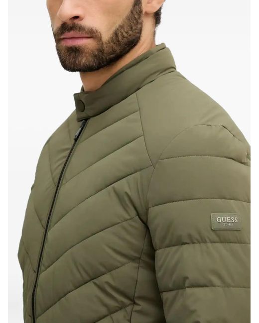 Guess Green Chevron-Padded Jacket for men