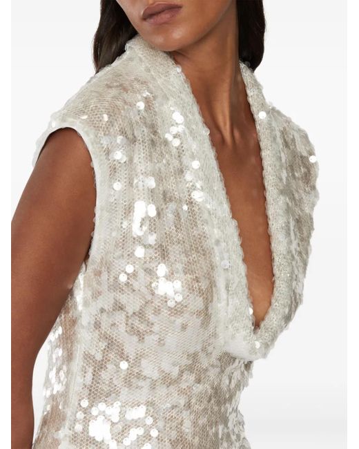 Genny White Abendkleid Mit Pailletten