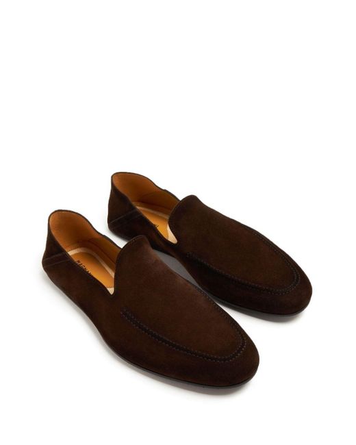 Magnanni Shoes Brown Heston Suede Loafers for men