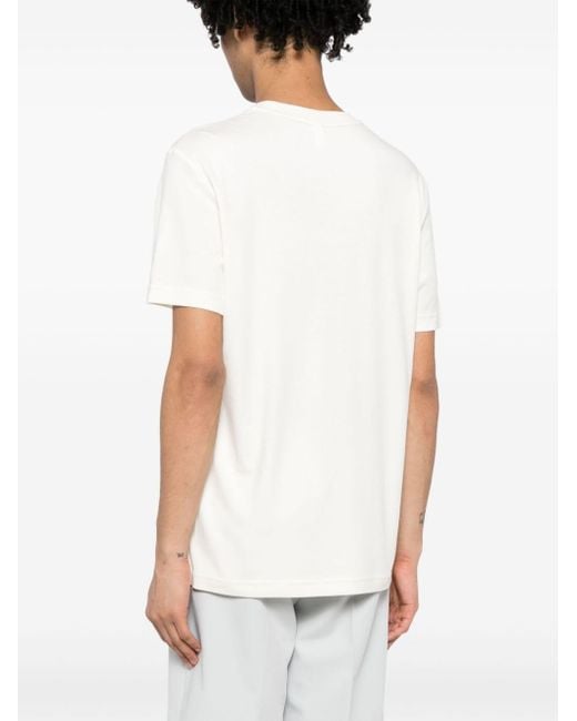 Alpha Tauri White Plain Cotton T-shirt for men